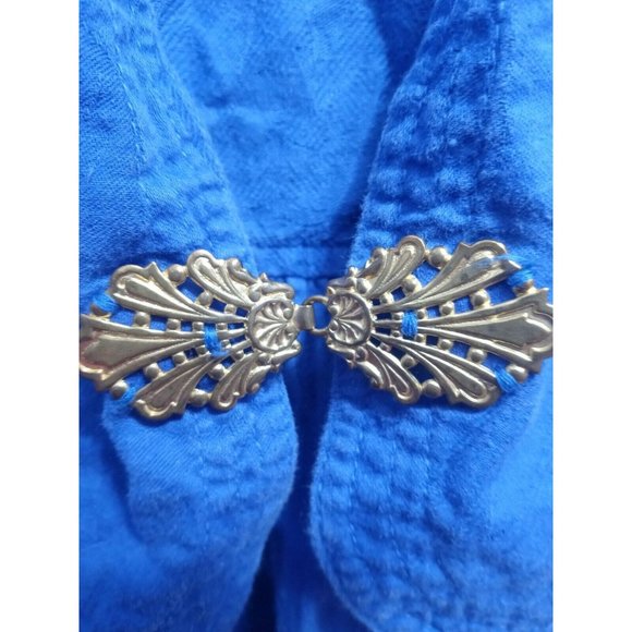 Vintage Leslie Fay Collections Blue Sheath Dress With Padded Shoulders Size 8 - Picture 4 of 9